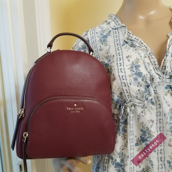 KATE SPADE MEDIUM JACKSON BACKPACK CHERRYWOOD RED - Picture 10 of 13